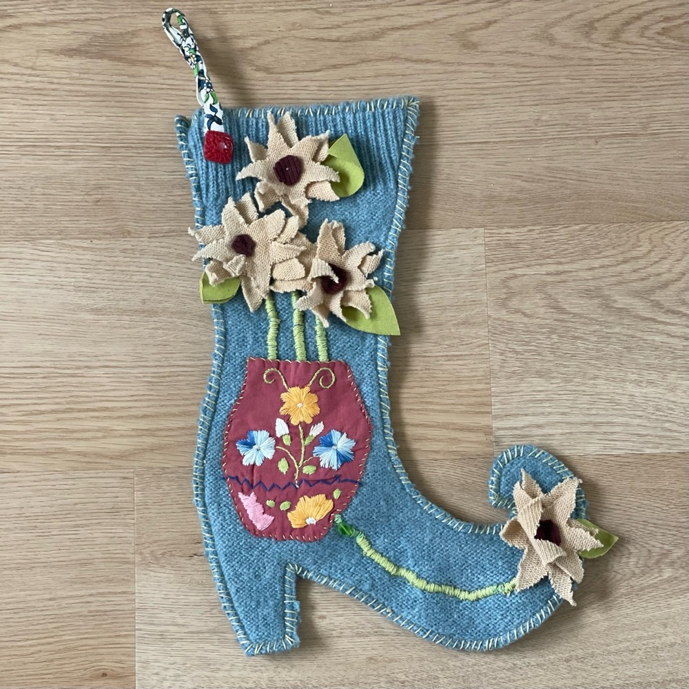 Anthropologie, Embellished, wool stocking.